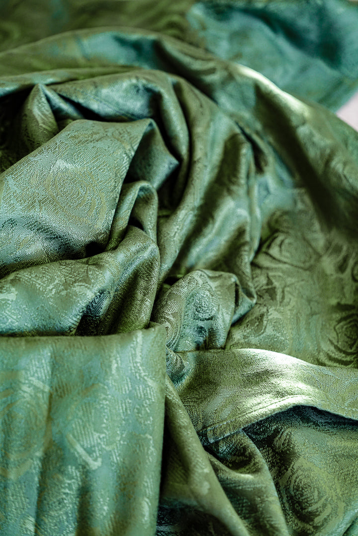 Écharpe de portage anneaux Rose verte