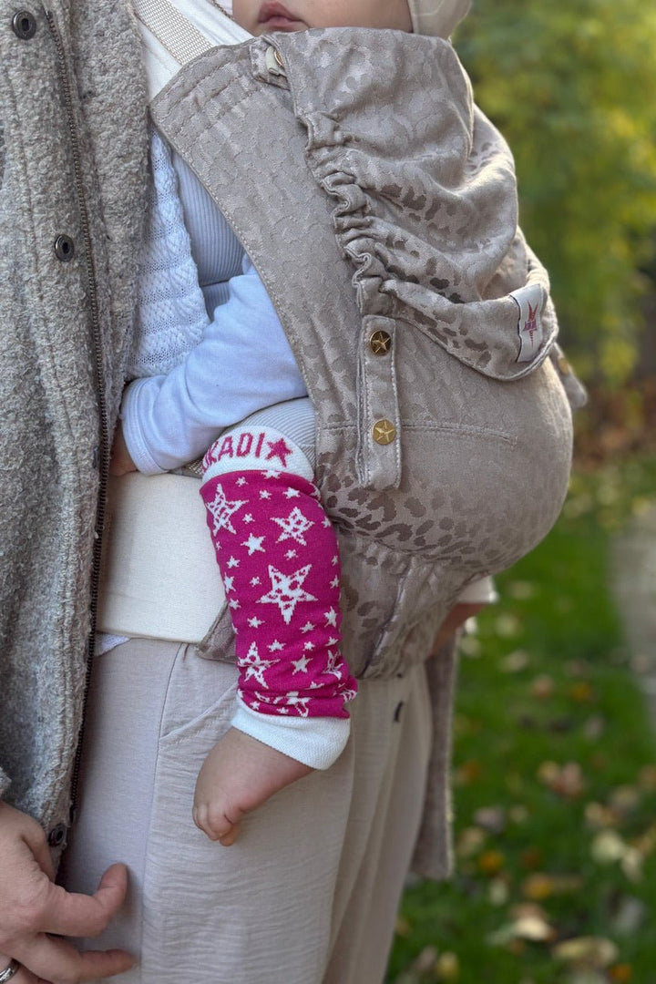 Menottes de portage Lion Etoiles Fraise - KOKADI