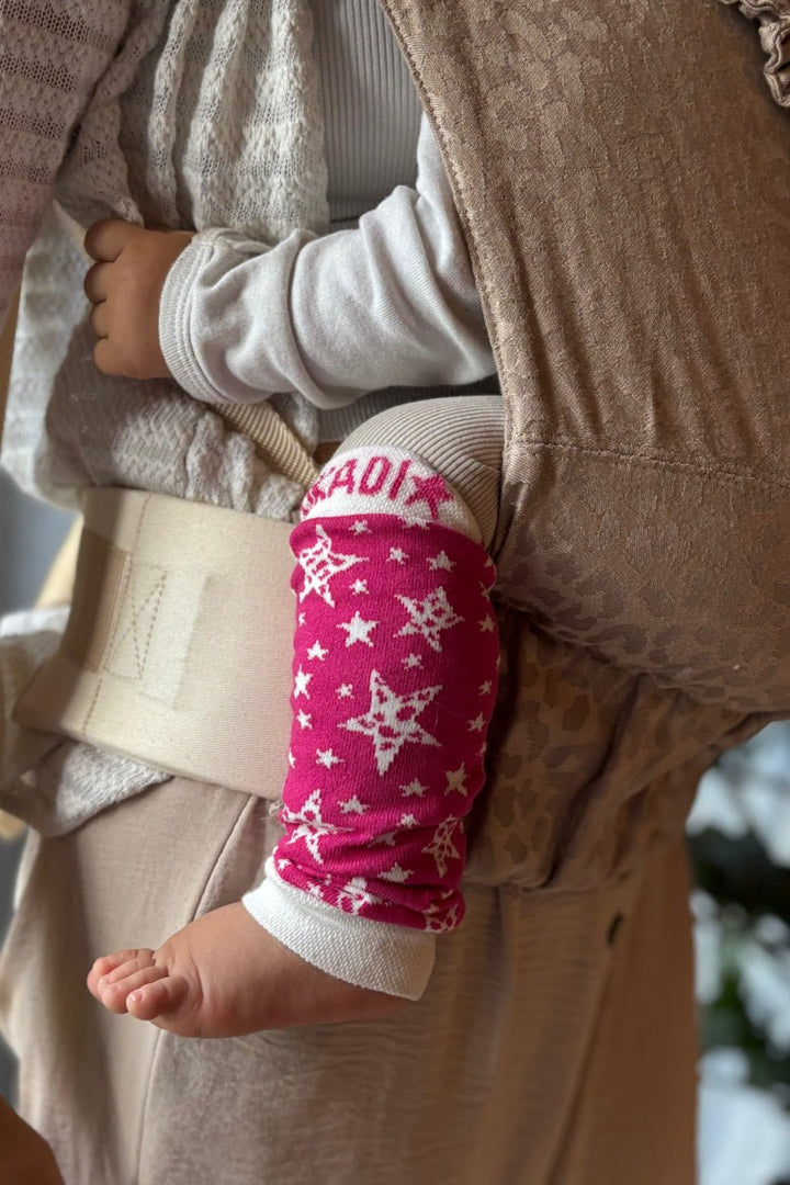 Menottes de portage Lion Etoiles Fraise - KOKADI